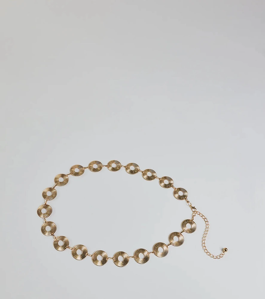 Trendy Textures Disc Chain Belt