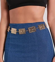 Riding Solo Rectangle Concho Chain Belt