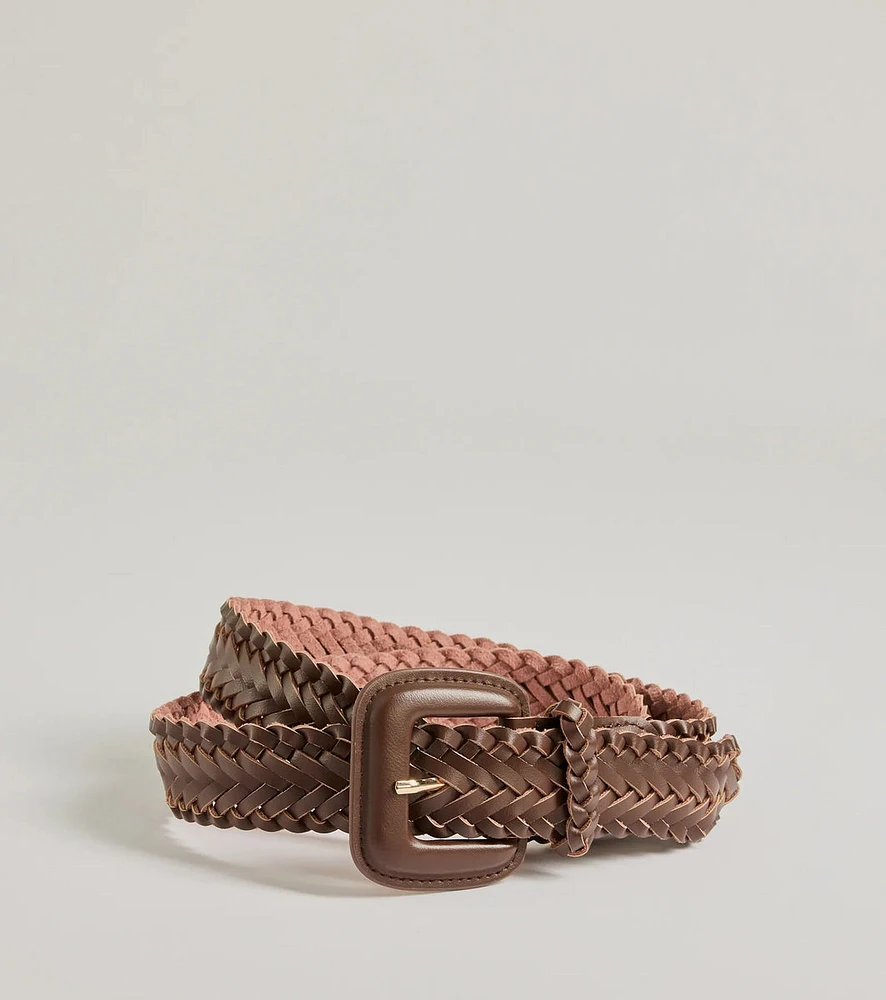 Chic Twist Braided Faux Leather Belt