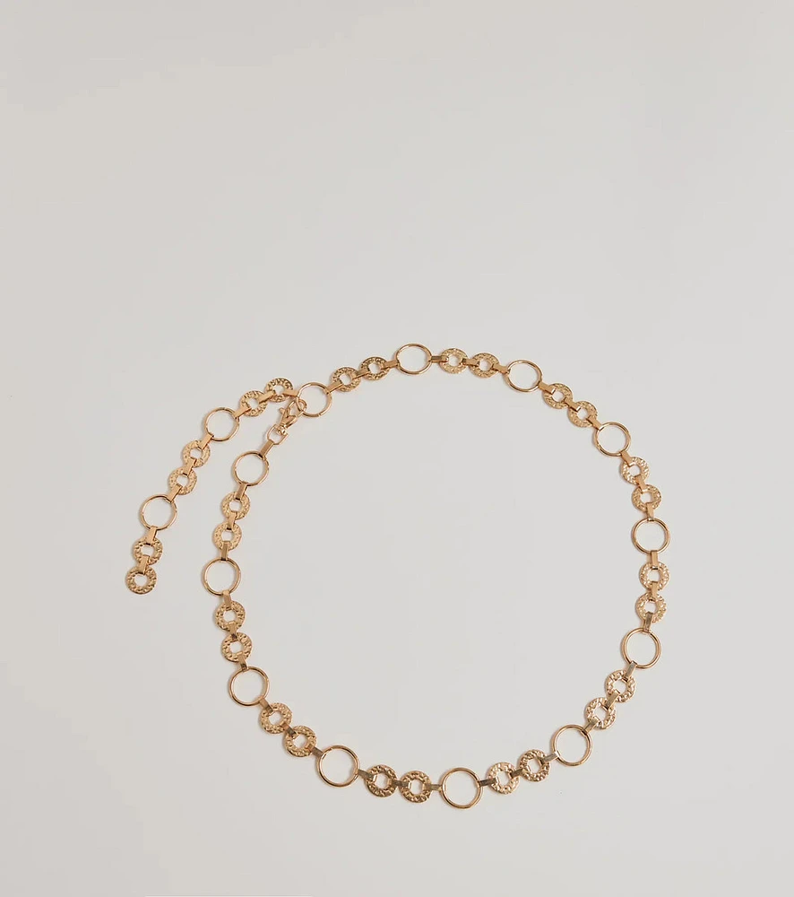 Trendy Vibes Textured O-Ring Chain Belt