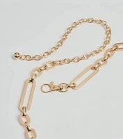 Chic Muse Paper Clip Metal Chain Belt