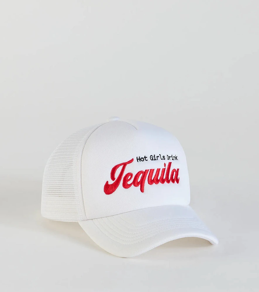 Hot Girls Drink Tequila Trucker Hat