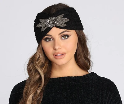 Embellished Knit Headwrap