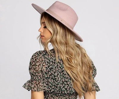 Wide Brim Belted Panama Hat