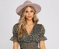 Wide Brim Belted Panama Hat