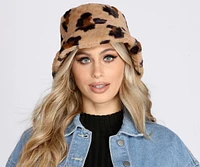 On My Leopard Vibes Faux Fur Bucket Hat