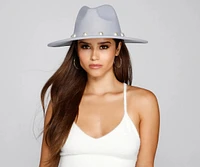 Glamour Chic Panama Hat With Pearls