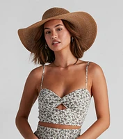 In Town Large Straw Floppy Hat