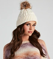 All The Cozy Feels Faux Fur Knit Beanie