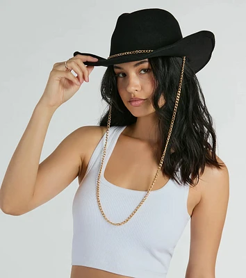 Rodeo-Ready Chain-Trim Cowboy Hat