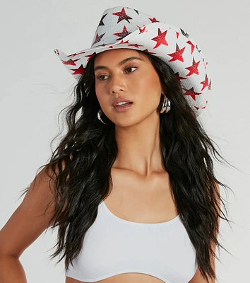 Patriotic Babe Americana Star Cowboy Hat