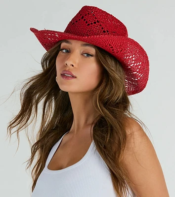 Country Girl At Heart Straw Cowboy Hat