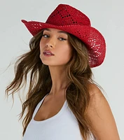 Country Girl At Heart Straw Cowboy Hat