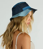 90s Classic Patchwork Denim Bucket Hat