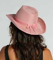 My Kind Of Rodeo Braided Faux Suede Cowboy Hat