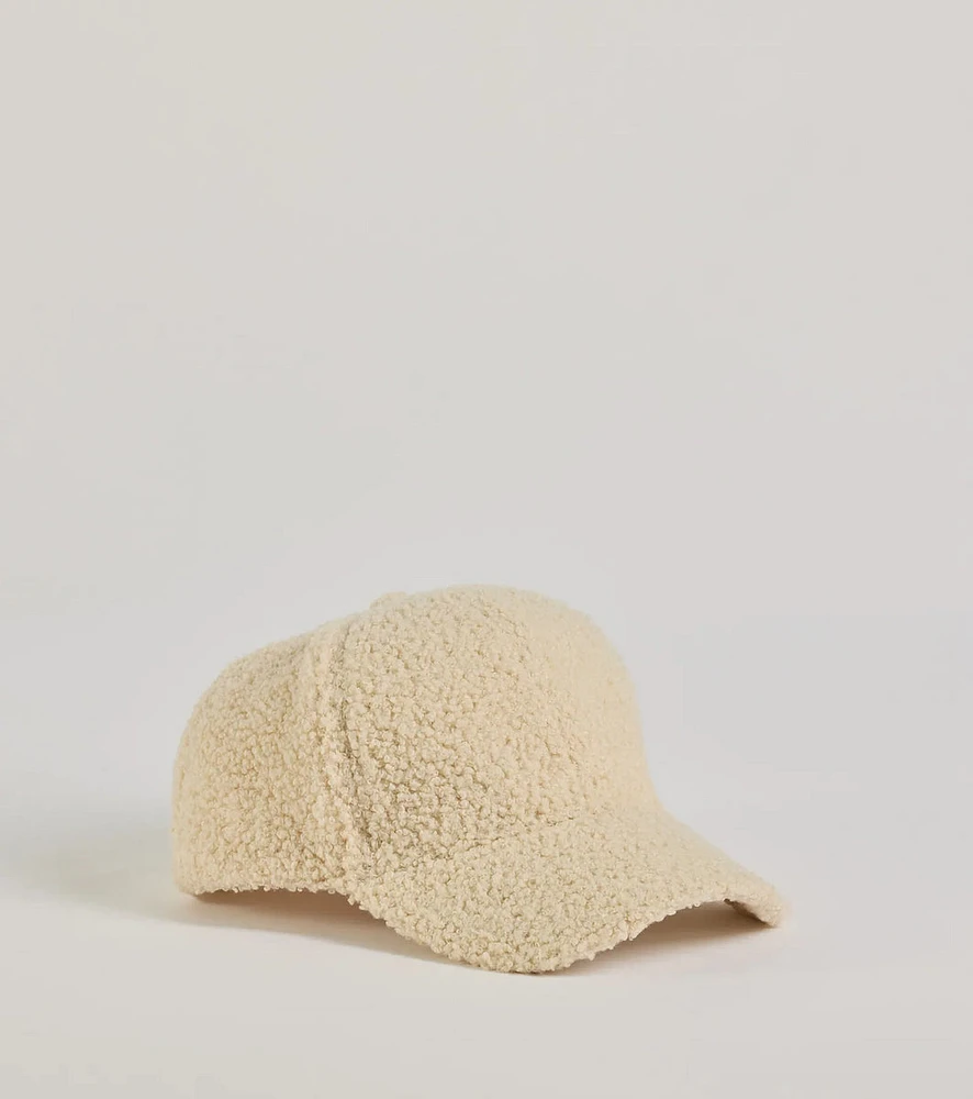 Toasty Vibes Faux Sherpa Baseball Cap