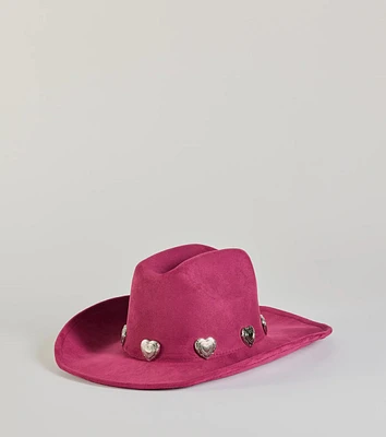 Western Heart Faux Suede Cowboy Hat