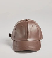 Chic Vibes Faux Leather Baseball Cap