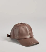 Chic Vibes Faux Leather Baseball Cap