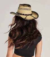 Simple Life Beaded Straw Cowboy Hat