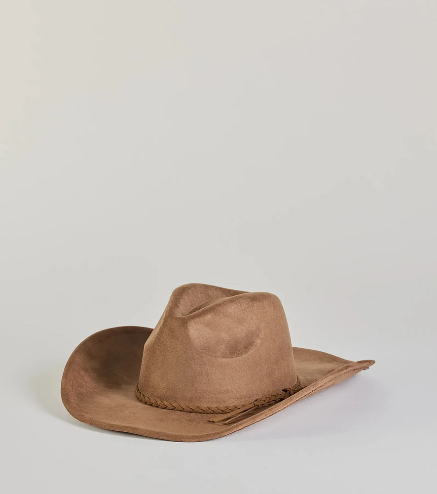 Wild West Braid Faux Suede Cowboy Hat