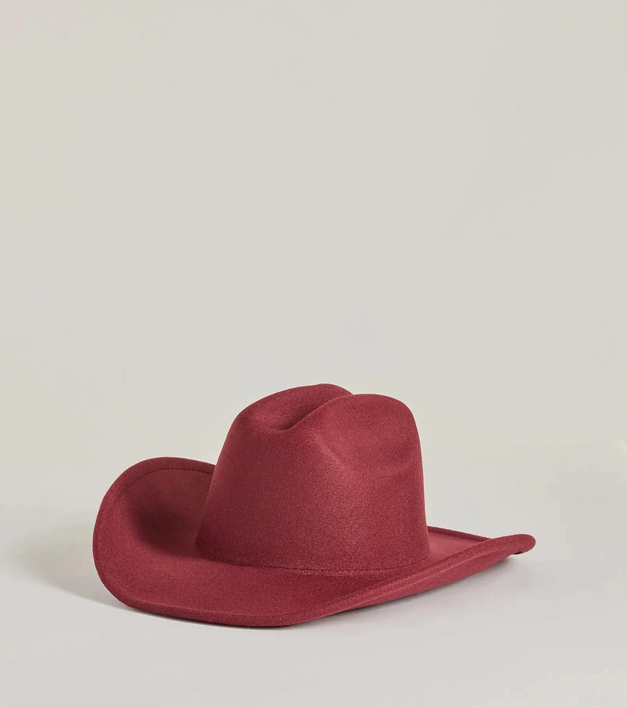 Western Glam Faux Wool Cowboy Hat