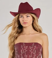 Western Glam Faux Wool Cowboy Hat