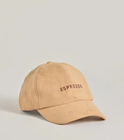 Faux Suede Espresso Script Cap