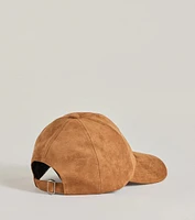 Faux Suede Cowgirl Script Baseball Cap