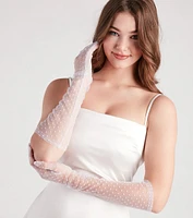 That's So Chic Polka Dot Mesh Gloves