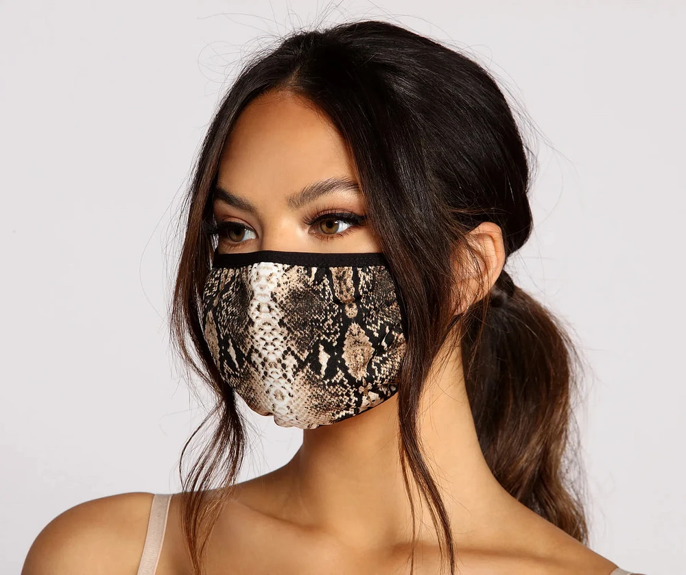 Snake Print Face Mask