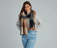 Feeling Chilly Brushed Plaid Scarf