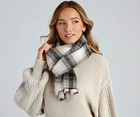 Cozy In Plaid Brushed Woven Scarf