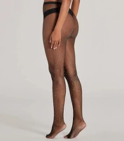 High Waist Heat Stone Fishnet Tights