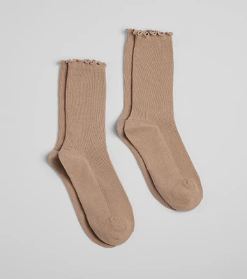 Perfect Set Two-Pack Ruffle Trim Socks