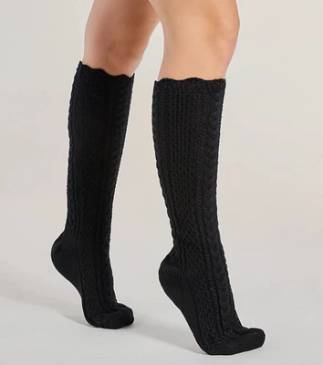 Cute Essentials Cable Knit Knee High Socks