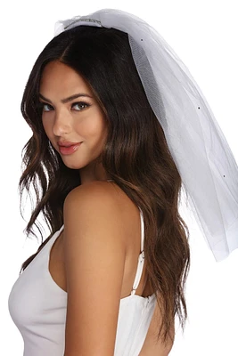 Rhinestone Trim Veil