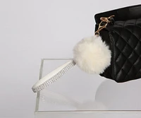 Faux Fur Pom Wristlet Keychain