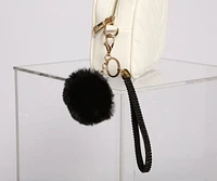 Faux Fur Pom Wristlet Keychain