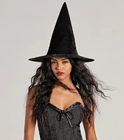 Bewitched Spellcaster Velvet Rhinestone Witch Hat