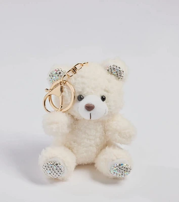 Rhinestone Plush Teddy Bear Bag Charm