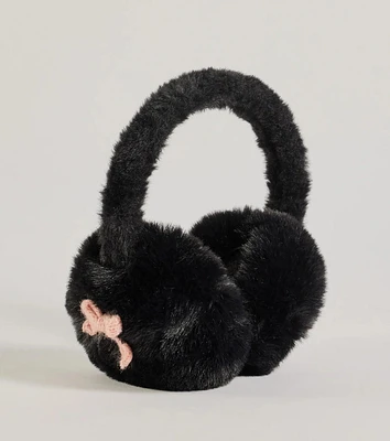 So Cozy Bow Detail Faux Fur Earmuffs