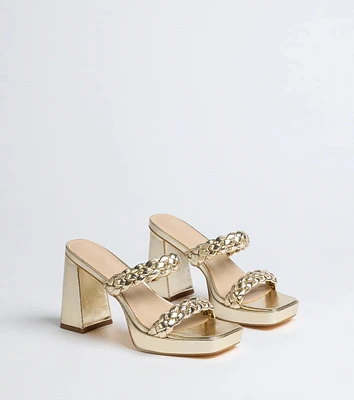 Social Season Braided Strap Mules