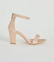 Sparkle Step Glitter Lurex Block Heels