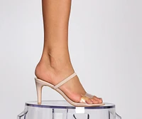 Stay Sleek Square Toe Clear Kitten Mules