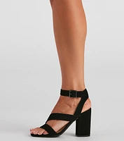 Step It Up Faux Nubuck Block Heels