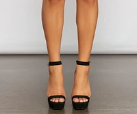 All That Glam Square Toe Block Platform Heels