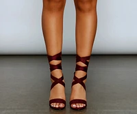 So Poised Lace Up Block Heels