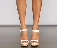 Take a Trip Straw Platform Heels