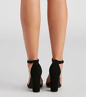 Basic Staple Faux Nubuck Block Heels